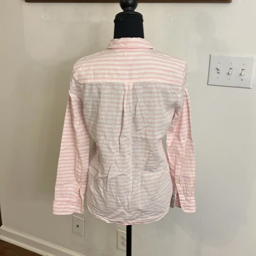 J.Crew Linen and Cotton Striped Button Down, Sz. S.